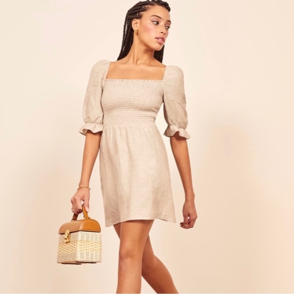 REFORMATION Cerise Linen Dress - Picture 3 of 12